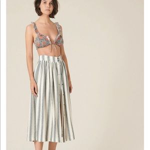Sessun Striped Midi Skirt